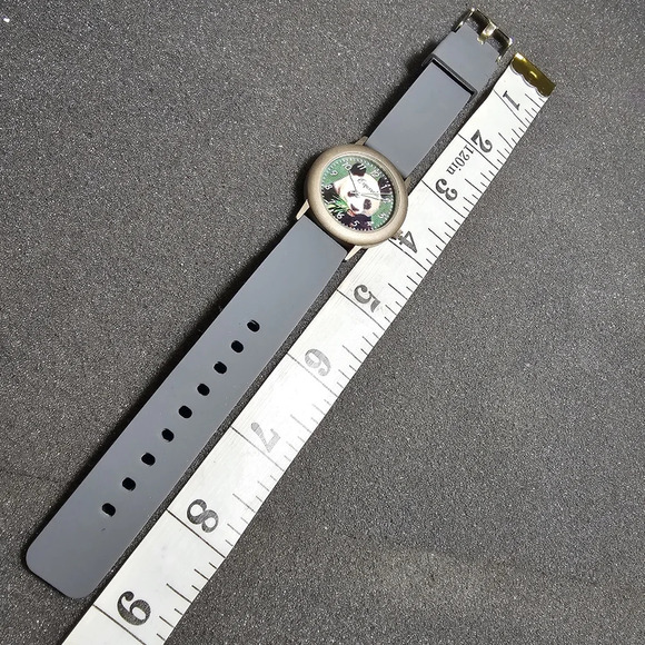 Vintage Esperanto Quartz Watch Silver Tone Panda Dial Gray Ruber Straps Working - Picture 9 of 9